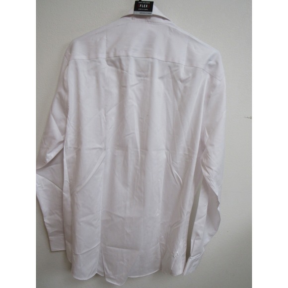 Van Heusen Flex Mens Ultra Wrinkle Free Regular Fit Dress Shirt White 16-16.5 L - Picture 8 of 10